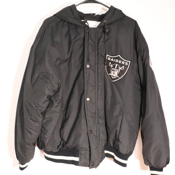 Vintage Oakland Vegas Raiders Jacket Hoodie Hooded VTG Size Mens Medium